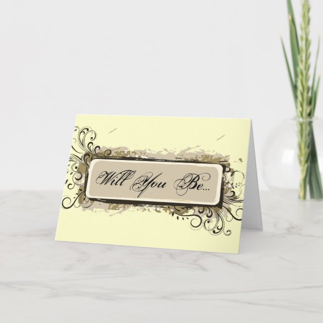 Convite Abstrato Floral Be My Bridesmaid (Frente)