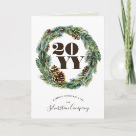 Convite Acorn Wreath Christmas Holiday Corporate Foled