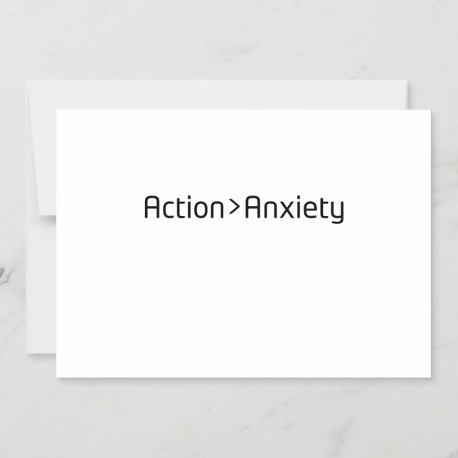 Convite Action Over Anxiety Minimalist Magnetic Card (Frente)