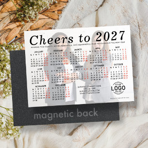 Convite Adicionar logotipo Foto Calendário Branco 2027 Car