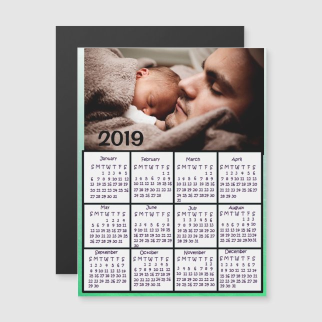 Convite Adicionar uma foto a este calendário azul 2019 (Frente/Verso)