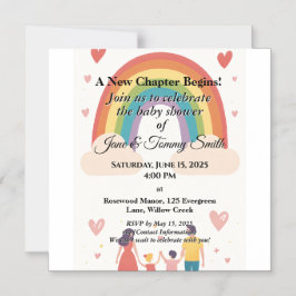 Convite Adoção do Chá de fraldas Arco-Íris