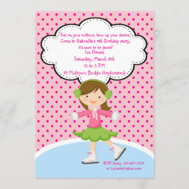 Convite adorável do aniversário do patinagem no