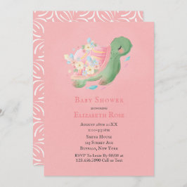 Convite Adorável para Chás de fraldas Rosa-Rosa-Ta