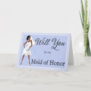 Convite African American Be My Maid of Honor Invitation