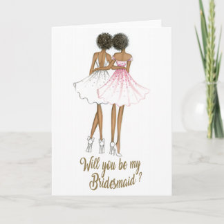 Convite AfricanAmericanBride/AfricanAmericanBridesmaidCard