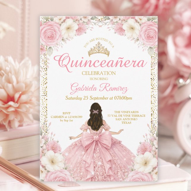 Convite Água Rosa Dourada Tiara (Criador carregado)