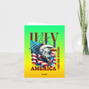 Convite Águia Americana de 4 de Julho Sublimação-61904