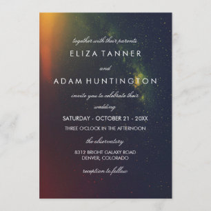 Convite alaranjado & azul escuro do casamento da