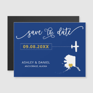 Convite Alaska Wedding Save the Date Card, Map