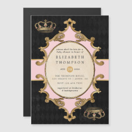 Convite Alice rosa e Dourada no Chá de fraldas da Terra da