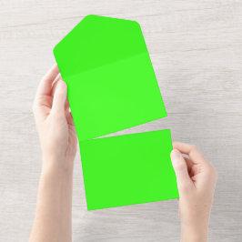 Convite All-in-One para Casamento Verde Neon - Per
