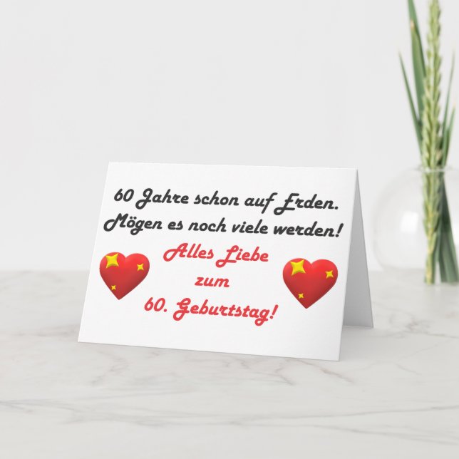 Convite Alles liebe 60. Geburtstag-Spruch (Frente)