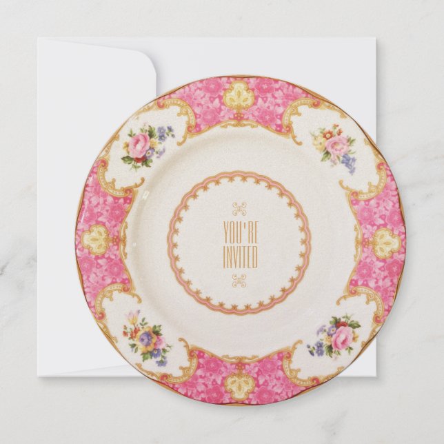 Convite alto do tea party do Victorian (Frente)