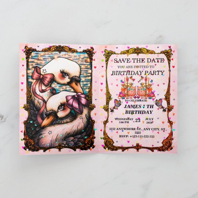 Convite Amantes de cisnes (Interior)