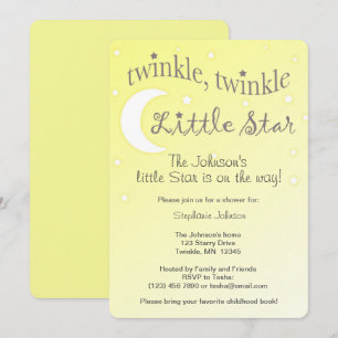 Convite amarelo brilhante Twinkle