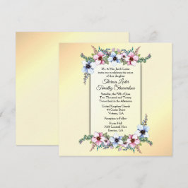 Convite Amarelo de Casamento Floral