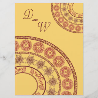 Convite amarelo de Mehndi Desi do Henna indiano do