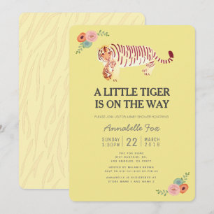 Convite amarelo do chá de fraldas de Cub do