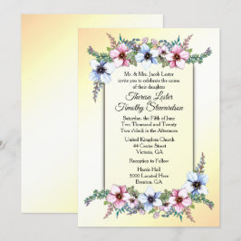 Convite Amarelo para Casamento Floral