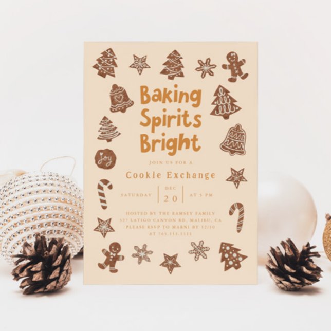 Convite Amarelo para Troca de Cookies da Festa de  (Criador carregado)