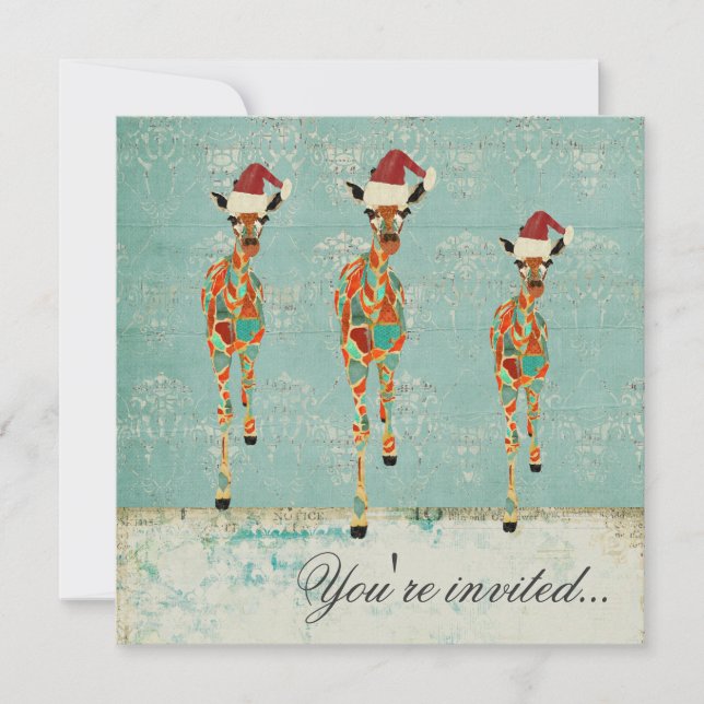 Convite ambarino & Azure da festa de Natal dos (Frente)