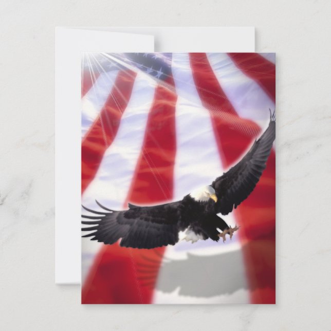Convite Americano Flag & Eagle (Frente)