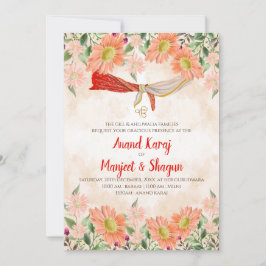 Convite Anand Karaj e cartões de casamento Sikh