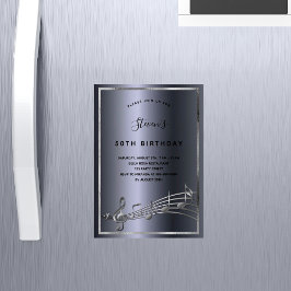 Convite Aniversário das notas de prata escura