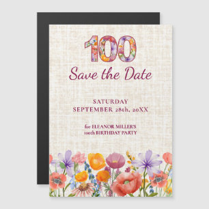 Convite Aniversário de 100 anos da Wildflower Salve a Data