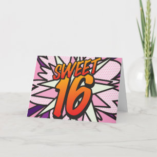 Convite ANIVERSÁRIO DE 16 ANOS DOCE Quadrinho Pop Art Rosa