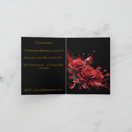 Convite Aniversário de 30 anos Elegante - Rosas em Bloom