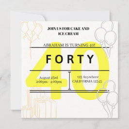 Convite 🎈 aniversário de 40 anos