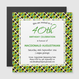 Convite Aniversário de 40 anos personalizado JAMAICA FLAG