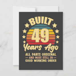 Convite Aniversário de 49 anos Vintage Construído há 49 An