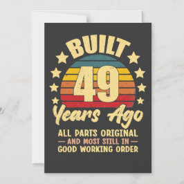 Convite Aniversário de 49 anos Vintage Construído há 49 An