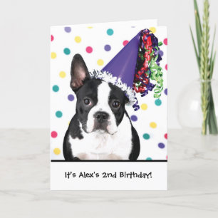 Convite Aniversário de boston terrivelmente personalizávei