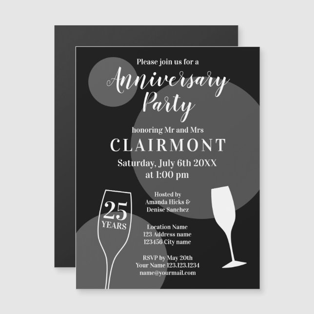 Convite Aniversário de Casamento de 25 Personalizado (Frente/Verso)