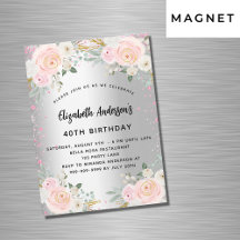 Aniversário de flores cor-de-rosa-prateado luxo br