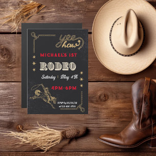 Convite Aniversário de Rodeio de Montaria Western Cowboy