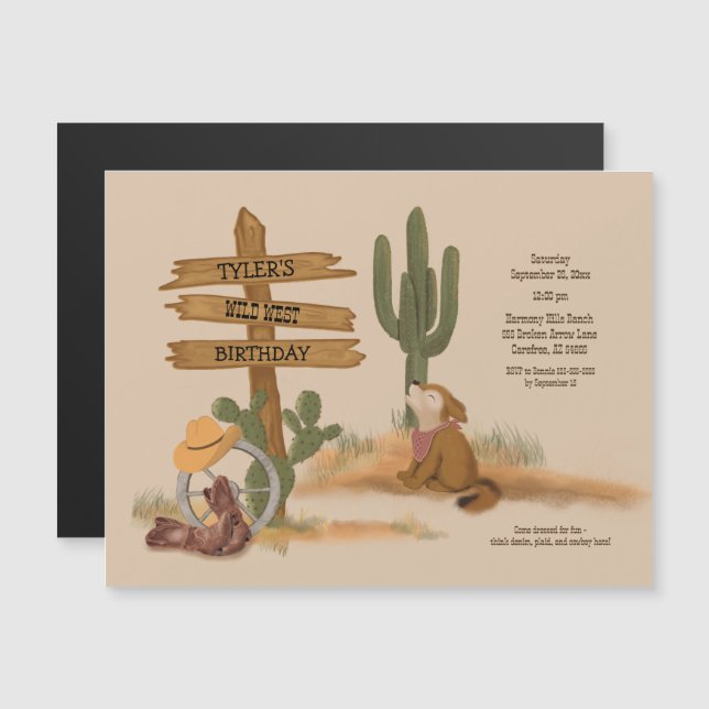 Convite Aniversário do Dia da Diversão Russa do Cowboy Wil (Frente/Verso)