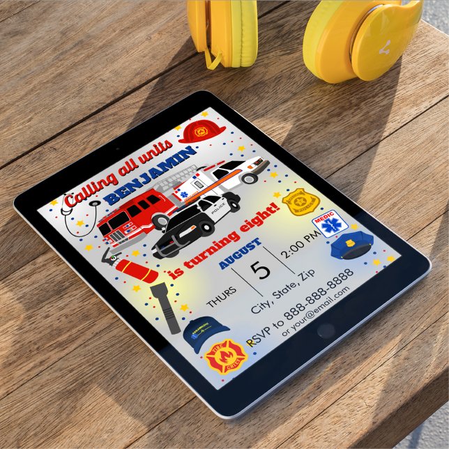 Convite Aniversário do Primeiro Respondente (Criador carregado)