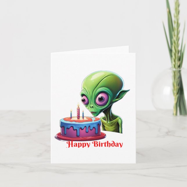 Convite Aniversário Do Visitante Celestial (Frente)