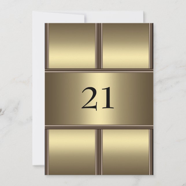 Convite Aniversário Dourado Glamour (Frente)