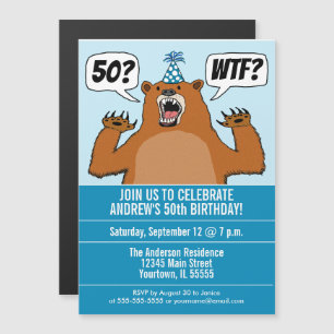 Convite Aniversário Específico da Idade do Urso do WTF E