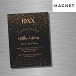 Convite Aniversário ouro negro confete ano nascimento luxo<br><div class="desc">Um moderno,  elegante e convite. Um fundo preto decorado com confete de ouro. Personalizar e acrescentar ano de nascimento,  nome e detalhes.</div>
