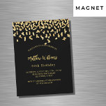 Convite Aniversário, ouro negro, confete luxo<br><div class="desc">Um moderno,  elegante e convite. Um fundo preto decorado com confete de ouro falso. Personalize e adicione um nome e detalhes.</div>