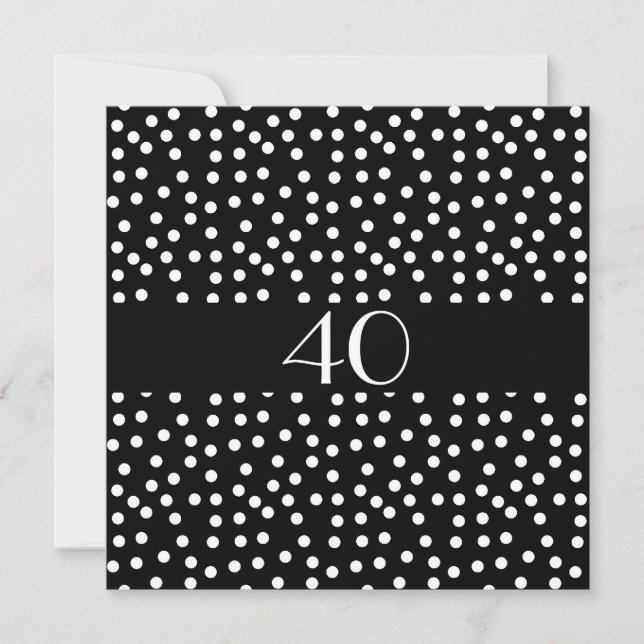 Convite Aniversário Pontos Preto e Branco (Frente)