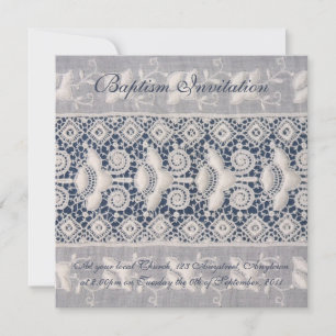 Convite antigo de bordado de batismo (garoto)