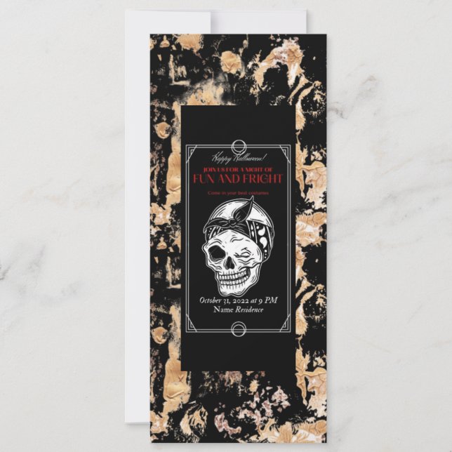 Convite Antigo de Halloween - Festa à Fantasia (Frente)